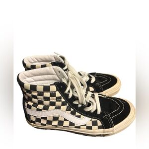 Vans‎ Sk8 Hi Style 38 Black White Checker Sneakers Womens 7.5